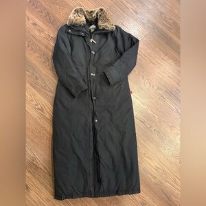 Black Woolrich Long Ambler Parka With Coyote Fur Trim